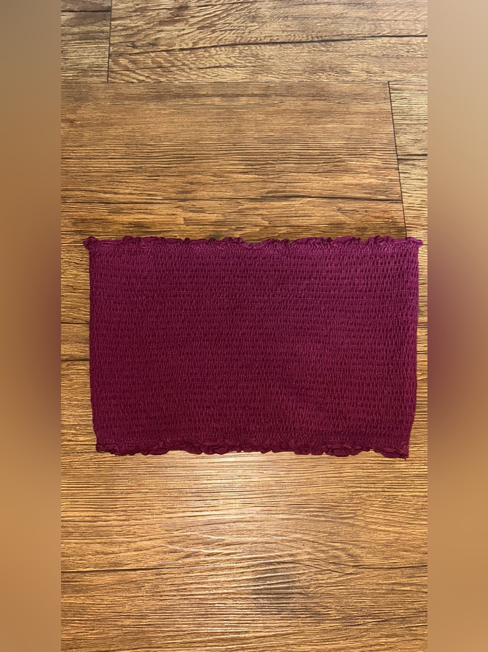 PINK Victoria's Secret Burgundy Smocked Bandeau